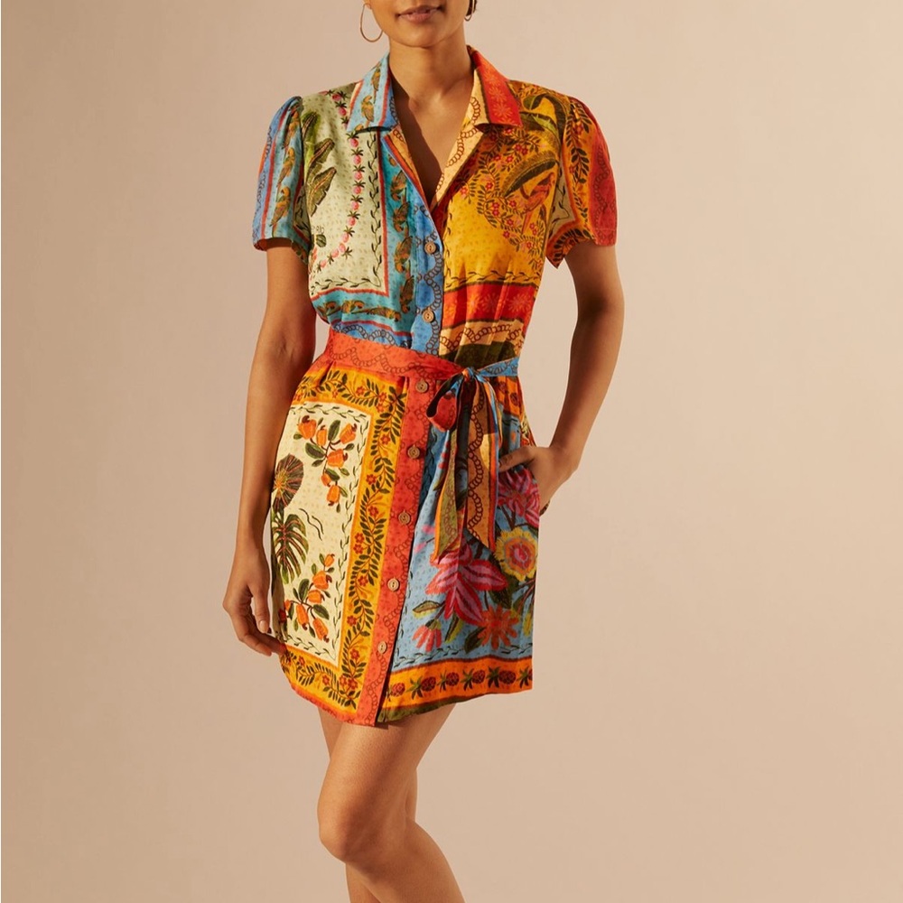 Farm Rio Printed Shirt Dress